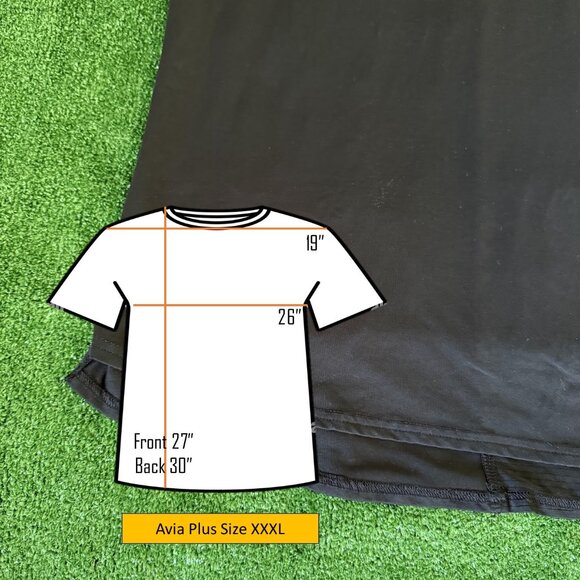 Avia Raglan Sleeve Crew Neck Black Running Athletic Gym T-Shirt Plus Size XXXL - Picture 2 of 13